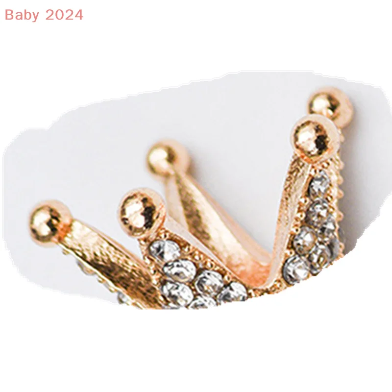 Miniatur-Puppenhaus-Kronen-Set aus Goldlegierung; Strass-Prinzessin-Tiara-Modellspielzeug für Kinder; 2/3 Puppenhaus-Zubehör