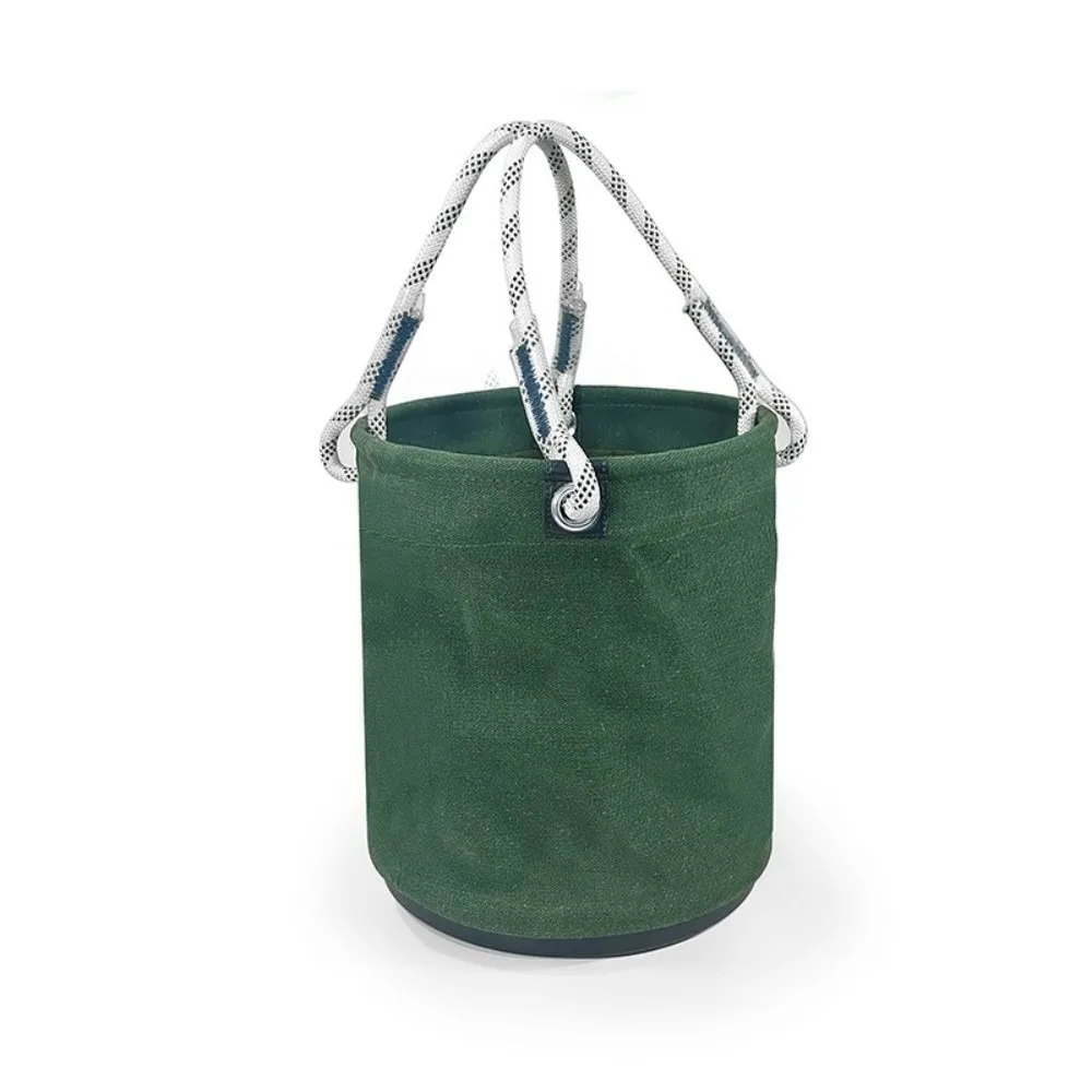 40x30cm Canvas Tool Bucket Plastic Bottom Foldable Tool Organizer Bag Sturdy Handle 30KG Load Bearing Tool Storage Bag