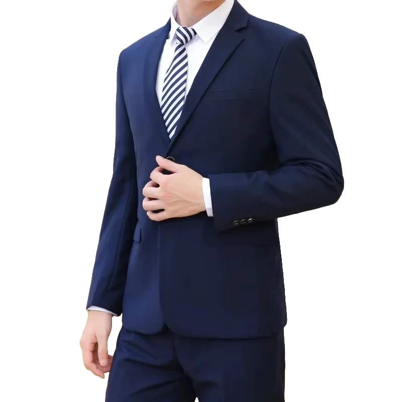 

S-6XL (Blazer+ Pants) Men's Fashion Business Casual Outdoor Gentleman Trend Single Breasted Wedding Slim-fit British Style Suit