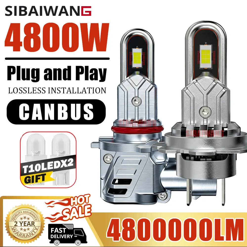 

Автомобильные светодиодные лампы H4 Hi Lo Canbus 4800W, H7, H11, 9005, 9003, HB2, противотуманные фары, 12В, Plug and Play