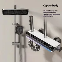 2024 Black/White Home Bathroom Pressurized Shower set, Copper Material, shower head, bathroom set