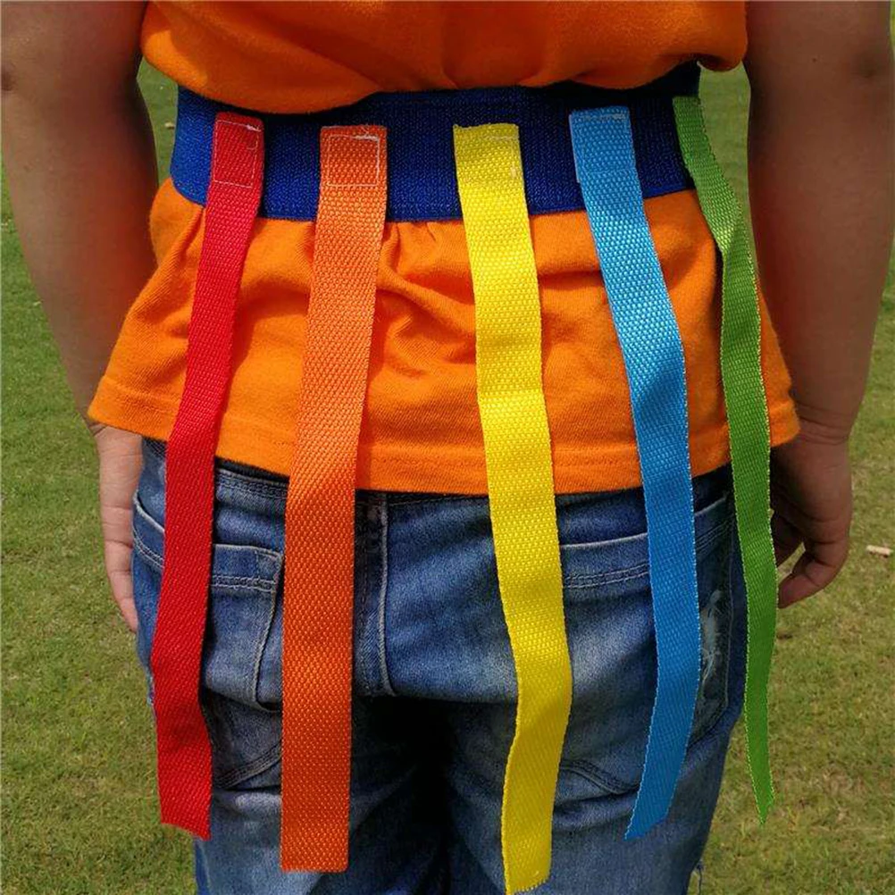 4pcs Tail Pulling Game Props Kids Catch Toy Belts Funny Sports Games Oxford Fabric Safe Toys