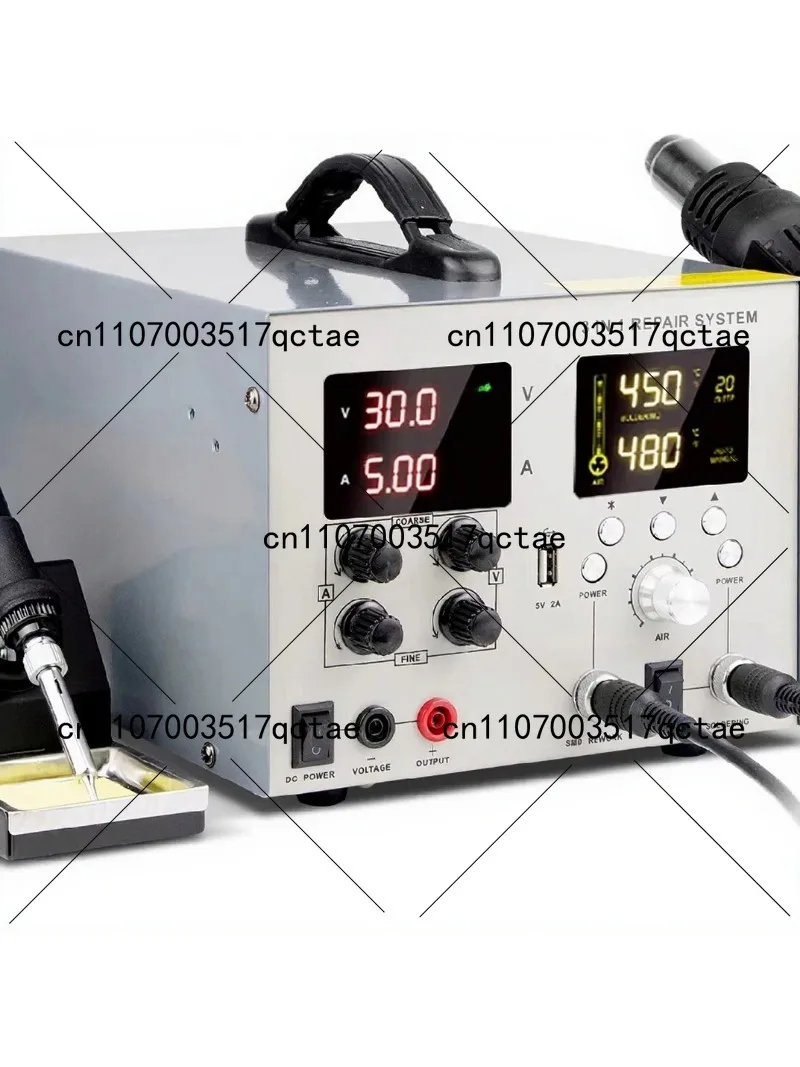 3-in-1 Intelligent Heat Gun Desoldering Station 30V 5A Regulated DC Power Supply Electric Soldering Iron Multi-Functional