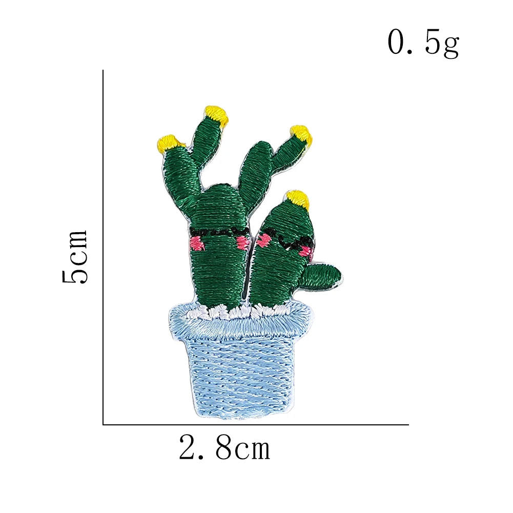 Niedlicher Kaktus-Stickerei-Aufnäher zum Aufbügeln oder Aufnähen, Topfpflanze mit Gesicht für Kapuzenpullover, Rucksäcke, Kawaii-Stil, Geschenk für Freundinnen – Detail 8