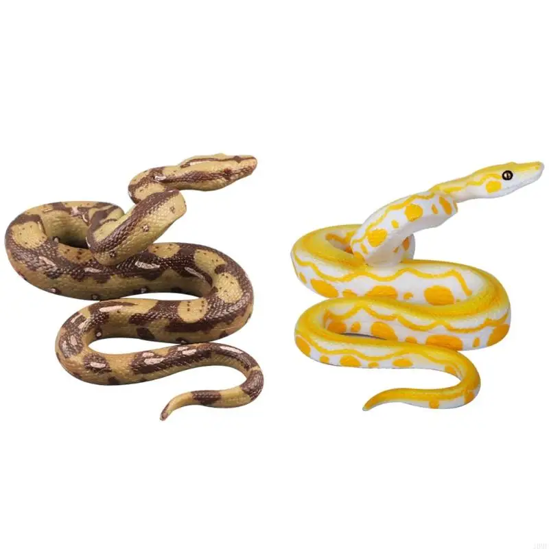 J0MF Modelos animais suaves Simulação Fake Golden Golden Snake Prank Joke Toy Birthday Gift