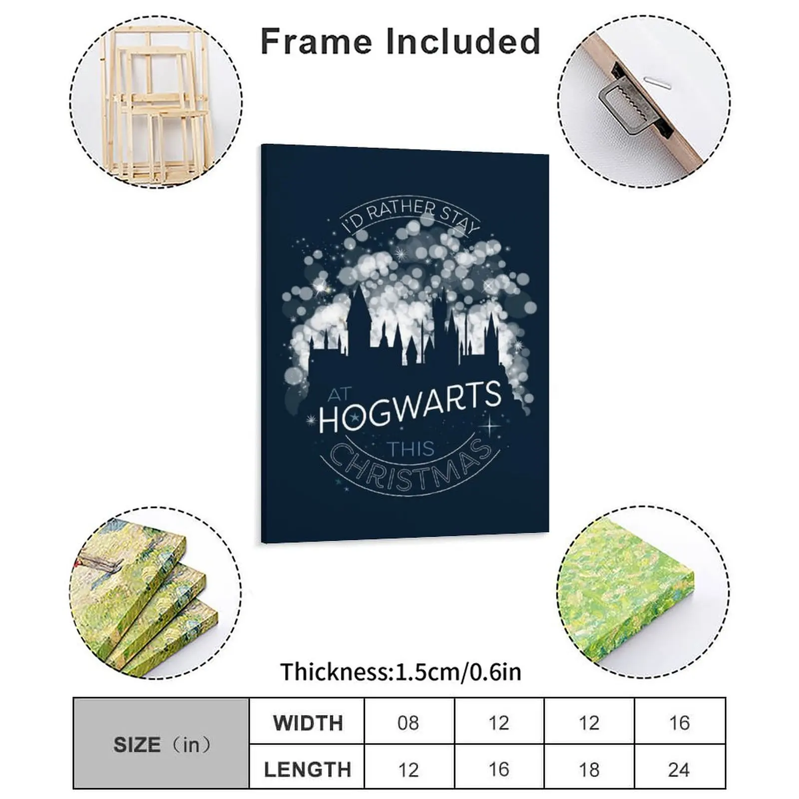 I'd Rather Stay At Hogwart Canvas Painting Custom Pub Bar Classic Wall Decor Framed Wall Paintings