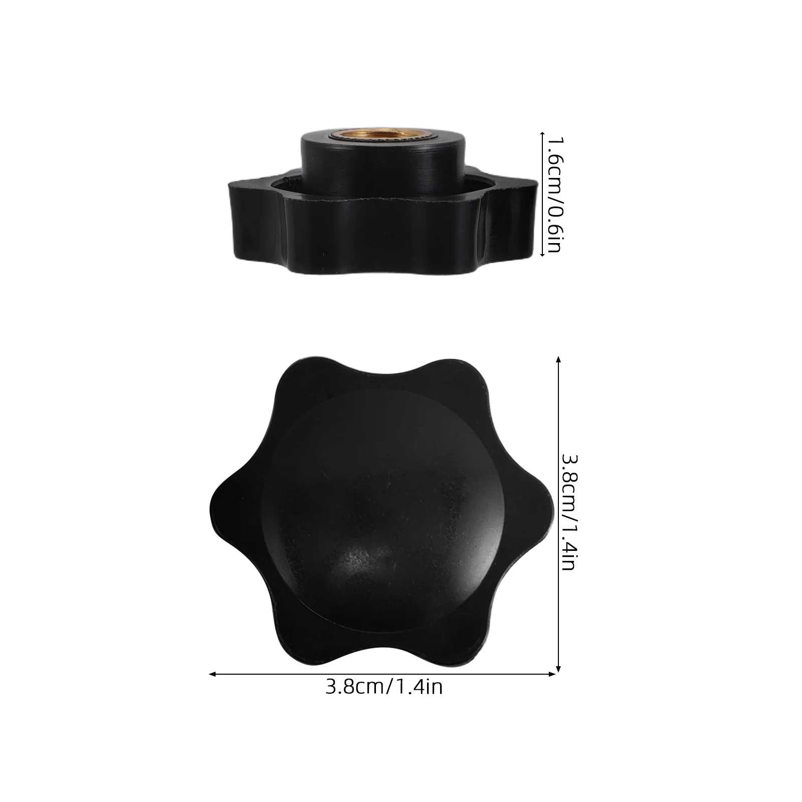 8 шт., ручка со звездой, цветочная ручка с резьбой, прочный полый вал, гайка, черный пластиковый чехол для мебели, станков, автомобилей