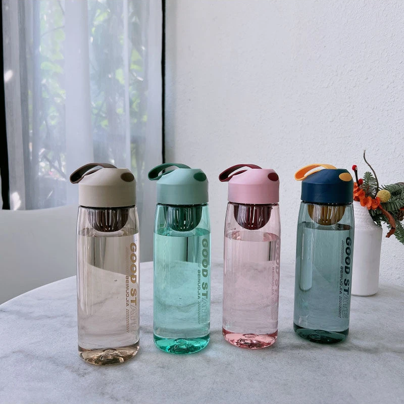 550/650/750ml Portable Water Cup Space Cup Anti-fall Water Cup for Male and Female Students Transparent Ins Color Water Bottle