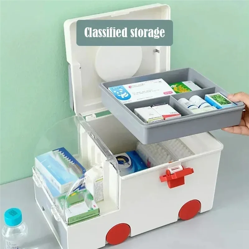 

A03F-Multifunctional Ambulance Medicine Box Large Capacity Household Large Portable Portable Medicine Box Storage Box