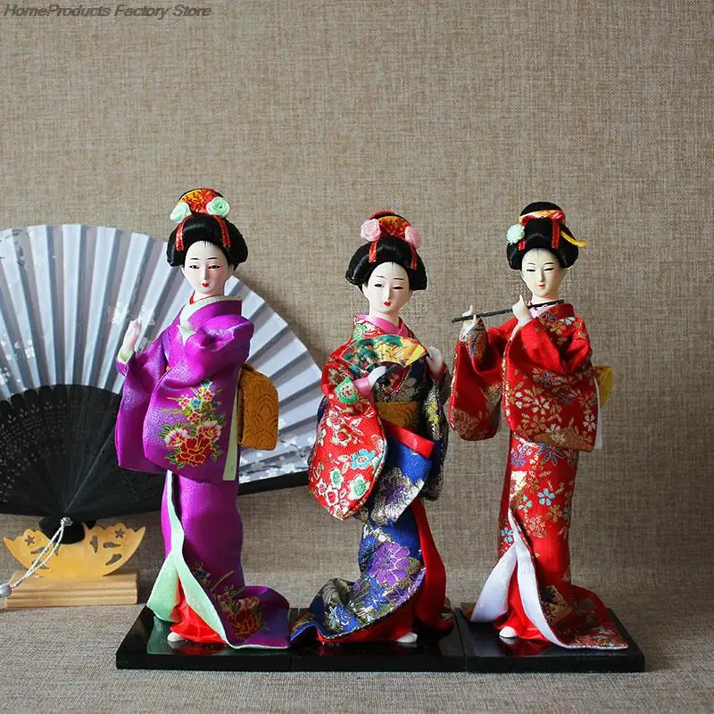 

Japanese Lovely Geisha Figurines Dolls With Beautiful Kimono Home Desktop Decor Miniatures Geisha Ornaments Collection Gift