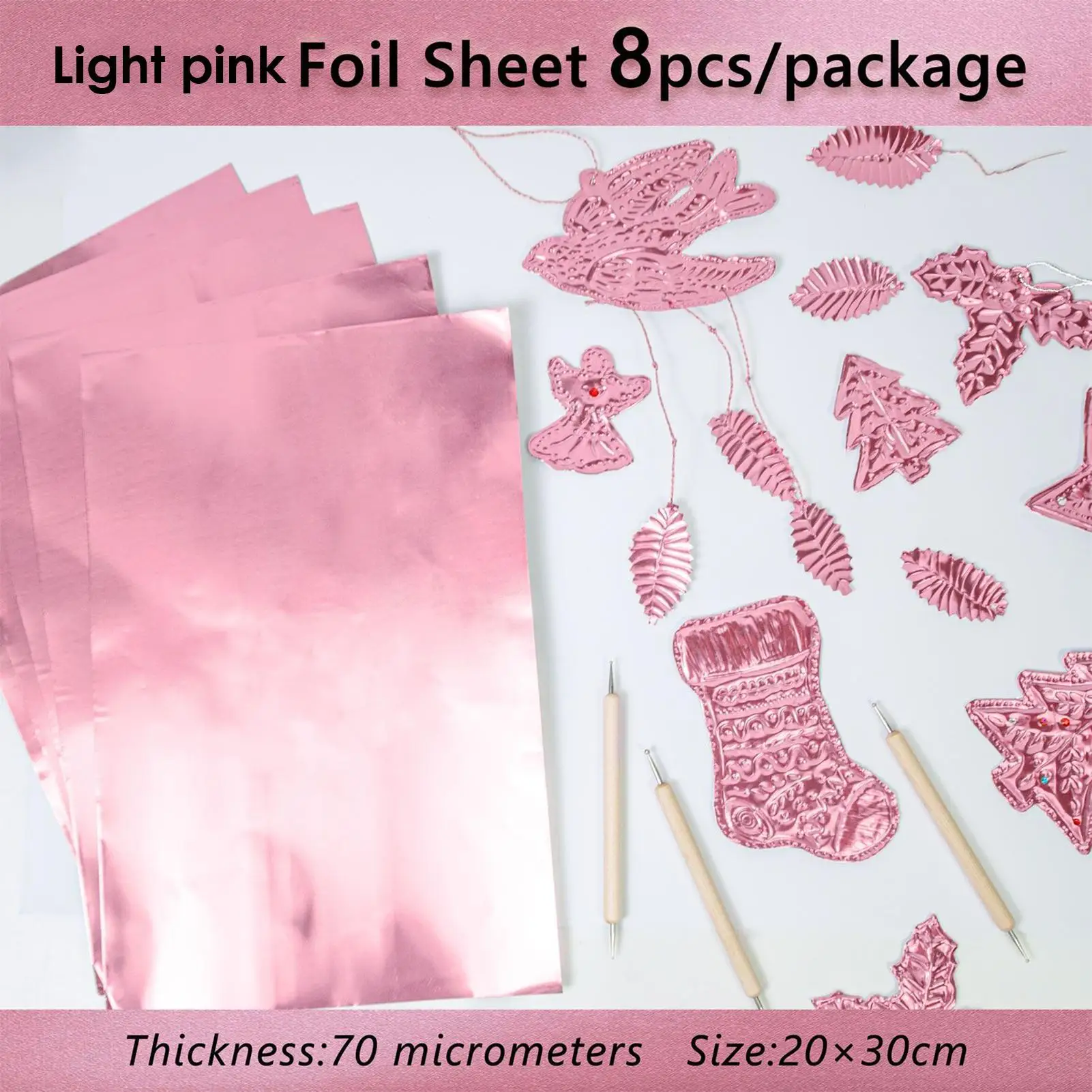 Embossing Foil 8 Pieces Aluminum Craft Supplies Embossing Sheets Foil Paper For Crafts For Christmas Birthday Holiday Art view 5