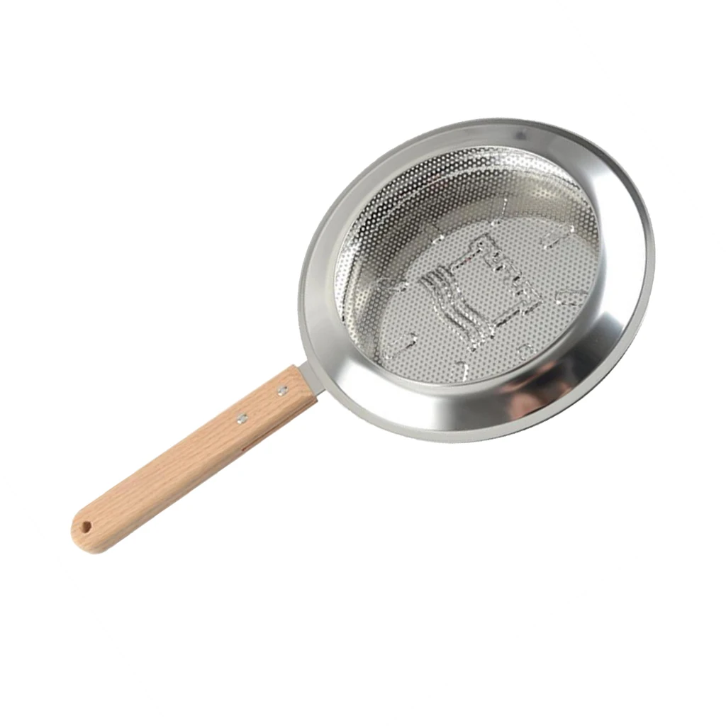 Nhà Tay Rang Cà Phê Inox Có Tay Cầm Bằng Gỗ