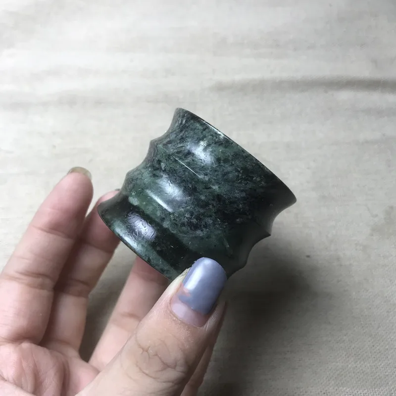 Natural Tibet Jade Medicine King Stone Bamboo Cup Health Care Water Cup Natural Jade Warna Random