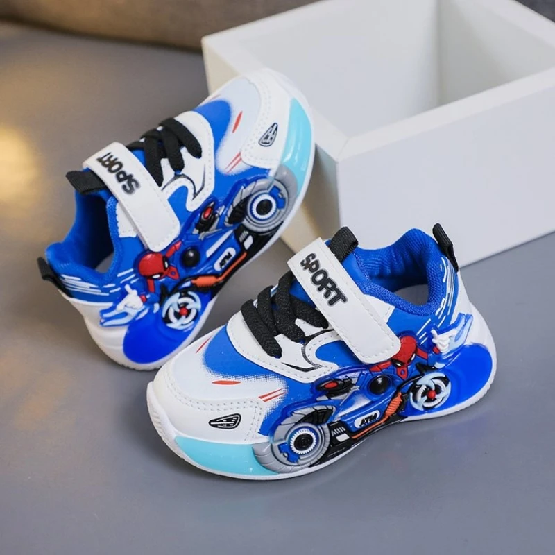 

Disney Children's Sneakers Boys Cartoon Spiderman Sport Shoes 2025 Autumn New Children Shoes Hook Anti-slip Kids Outdoor Shoes
