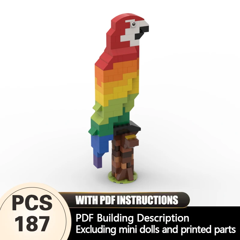 

Creators Animal Series Model MOC Building Bricks Rainbow Parrot Modular Technology Gifts Holiday Assemble Children Toys Suit