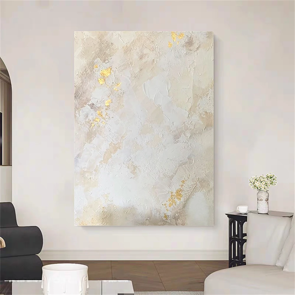 

Home Blue Abstract Mural Decor Wall Art Modern Golden Texture Handmade Oil Painting On Canvas Pictures For Living Room Porch