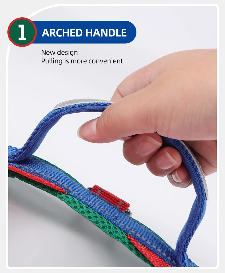 Hunde-Haustier-Brustgeschirr, breites Gurtband, zweifarbig, kontrastierend, vier Seadon-Hundegeschirr, Nylongriff, Outdoor-Hundegeschirr, reflektierend – Detail 6
