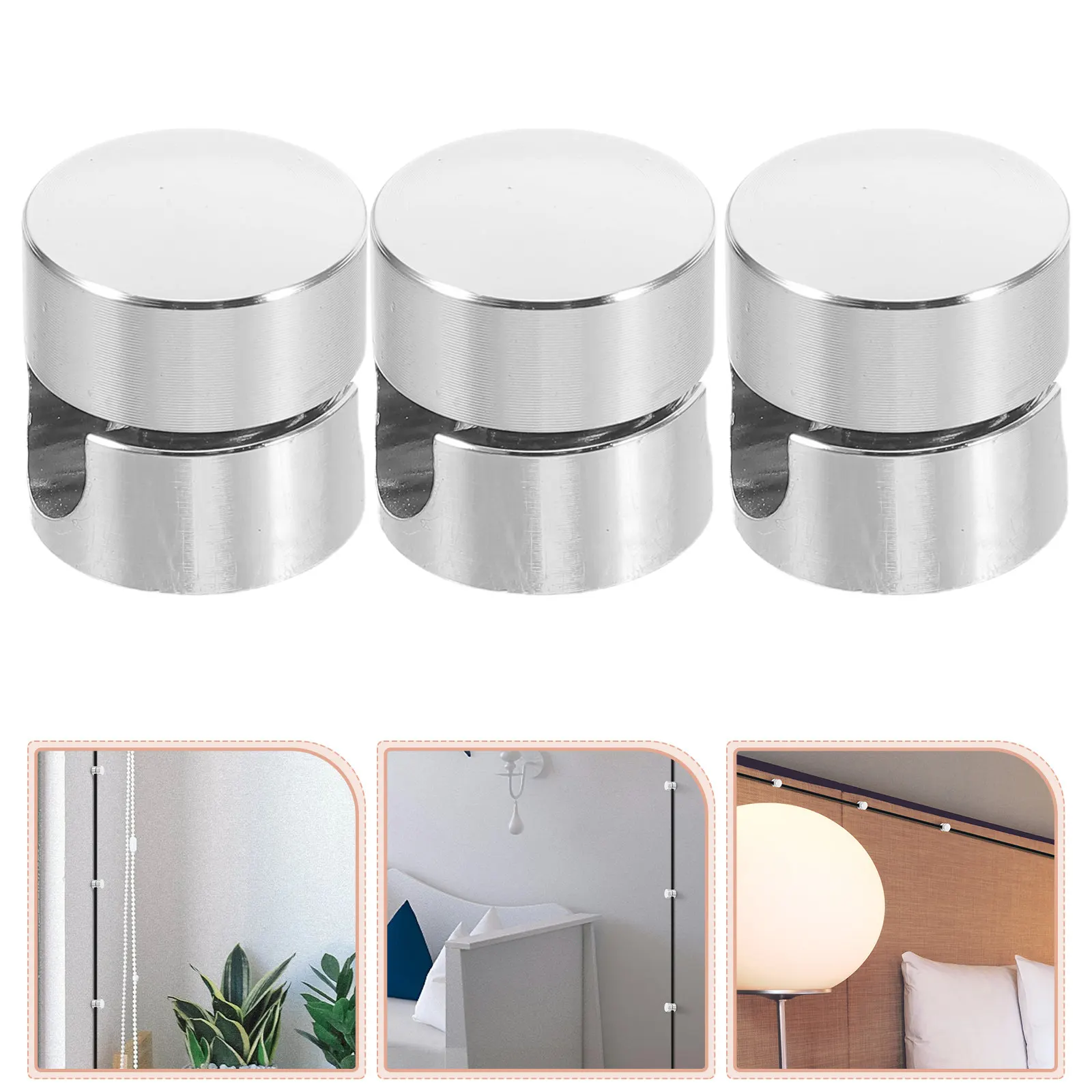 3Pcs Aluminum Cable Fixing Clips Sturdy Wire Holders for Cable Management Power Cord Organizer Swag Hooks Ceiling Hanging Clamp