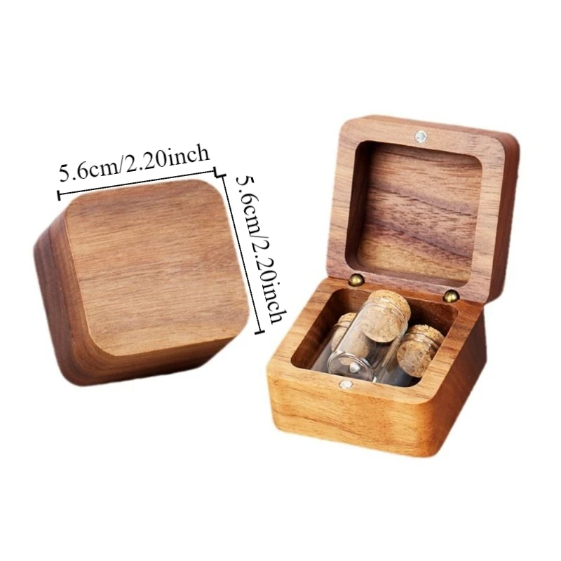 صندوق تذكار خشبي لشعر الحيوانات الأليفة، صندوق تخزين الحبل السري لشعر الطفل الكرتوني الإبداعي، حاوية تذكارية محمولة مقاومة للغبار