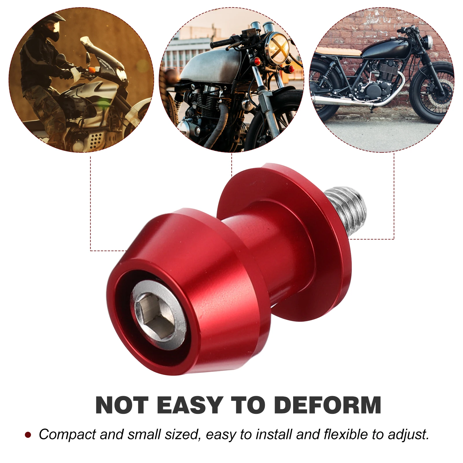 

2pcs Aluminum Motorcycle Lift Screws Swing Arm Spools Rear Stand Screw 8Mm Crash Protection Easy Install Rear Lift Screws