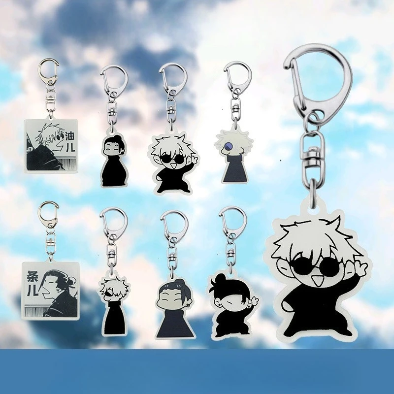 

New Anime Jujutsu Kaisen Keychain Cosplay Geto Suguru Satoru Gojo Matching Key Pendant Keyring Bag Jewelry Holiday Gifts