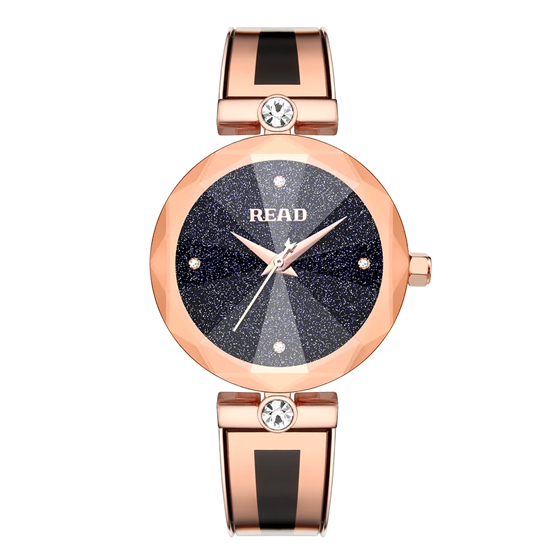 READ Women Round Quartz Watch | Starry Dial | Stainless Steel Bracelet | Daily Water Resistant Ladies Wrist Watch