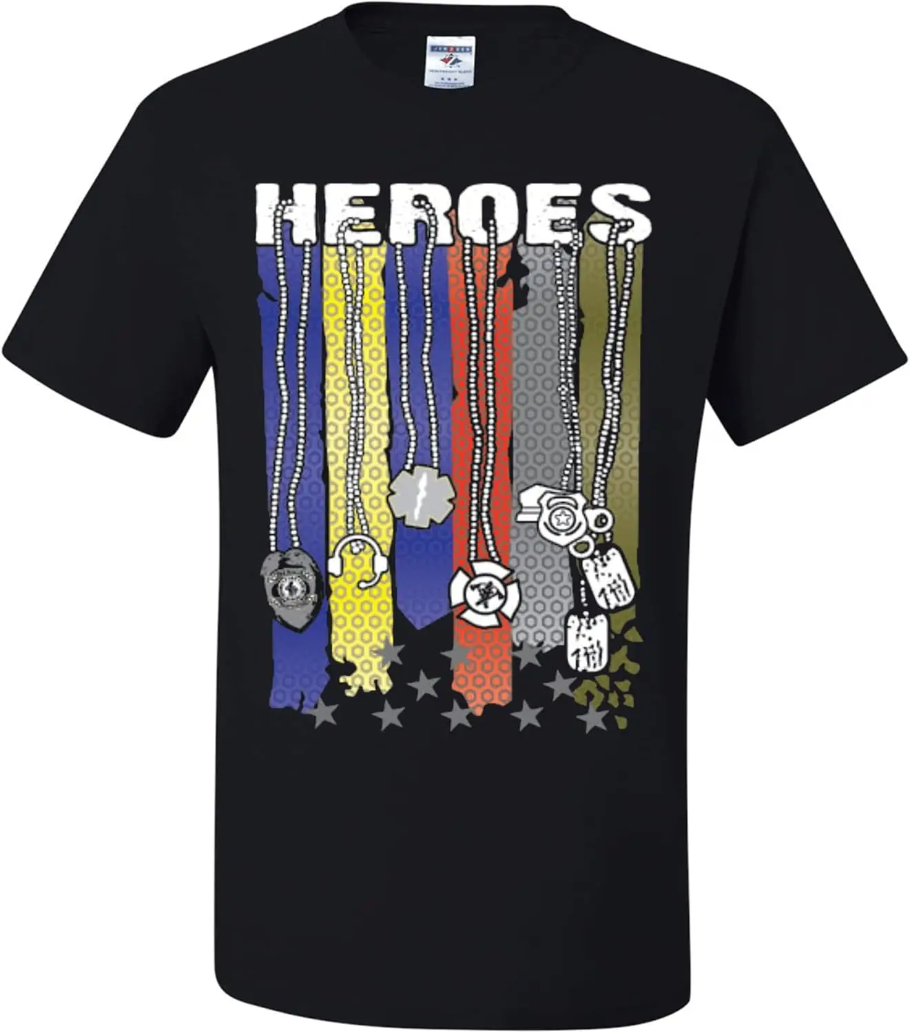 wild custom apparel Heroes Police EMS EMT Fire Military Corrections Mens T-Shirts