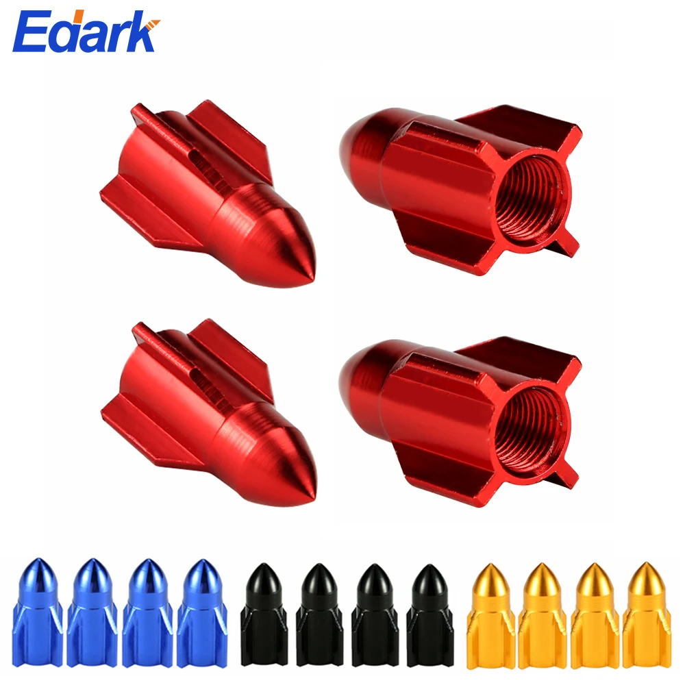 

4PCS Rocket Design Car Truck Air Port Cover Tire Rim Valve Wheel Stem Caps Motorcycle Bicycle Wheel Tire Valve Cap Car Styling