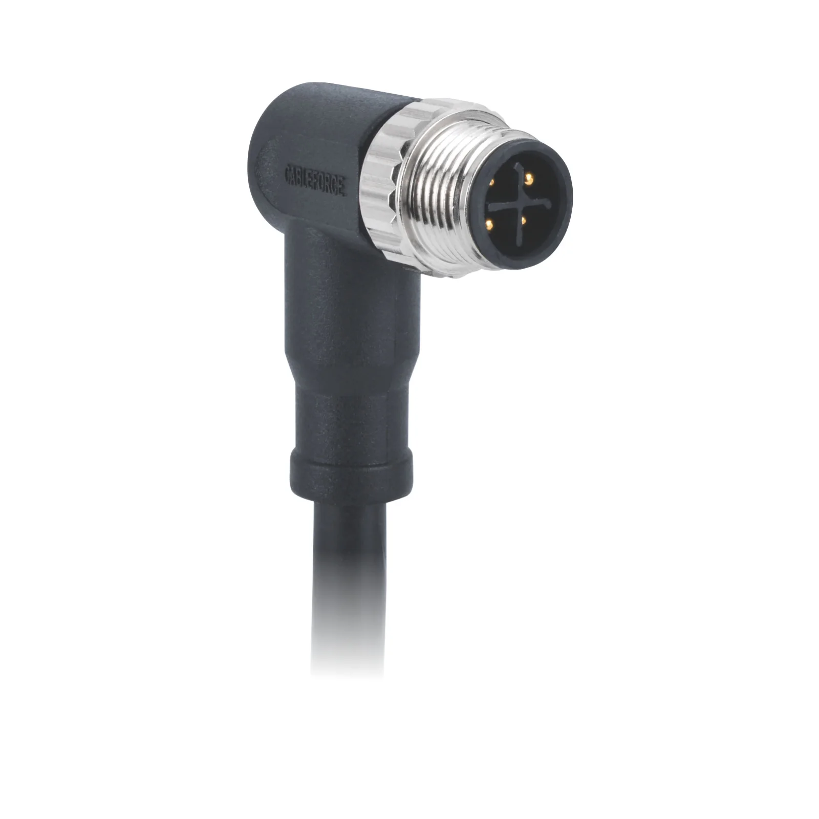 Industrial Automation Use M12 S Code Female Right Angled Connector 3 Pin Molded with PUR 2M 12A Power Cable Un- Free End