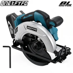 ONEKFYFD 7 Inch Brushless Electric Circular Saw Cordless Efficient Woodworking Cutting Power Tools For 18V Lithium-Ion Battery