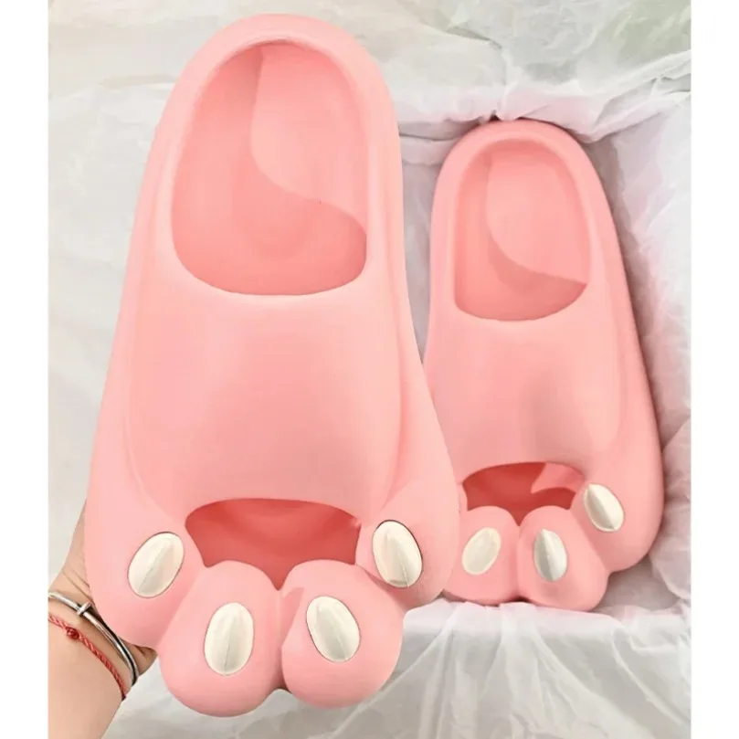 Cloud Slipper Men Cat Bear Paw Claw Rubber Home Sandals Flip Flops Beach Non Slip Cartoon House Shoes Woman Female Male Summer