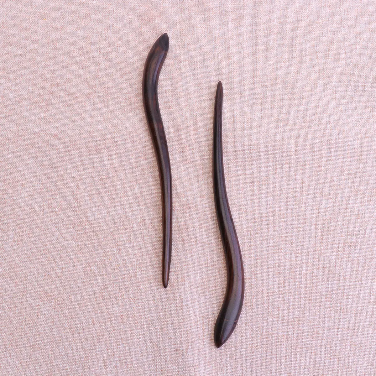 2Pcs Black Ebony Sandalwood Hairpins Retro Vintage Hair Clip Hair Accessories Traditional Chinese Style Unique Gift