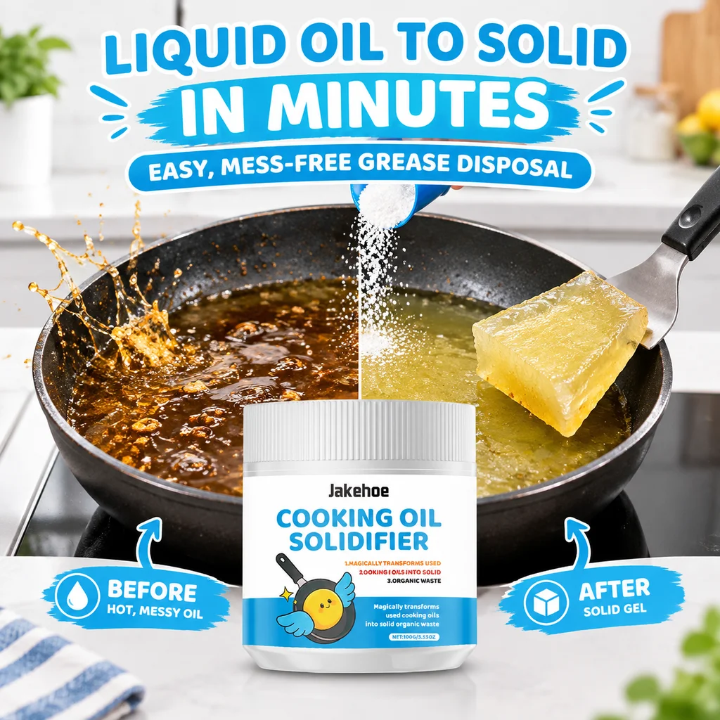 Cooking Oil Solidifier Powder Grease Hardener for Used Fryer Oil Waste Eco Friendly Easy Cleanup Drain Protector Kitchen Tool