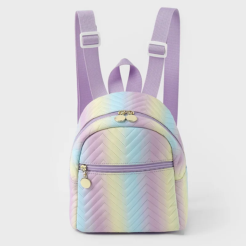 

Gradient purple backpack Mini PU Backpack Cute Large Capacity Gradient Small School Bag Small Travel bag Girl's birthday gift