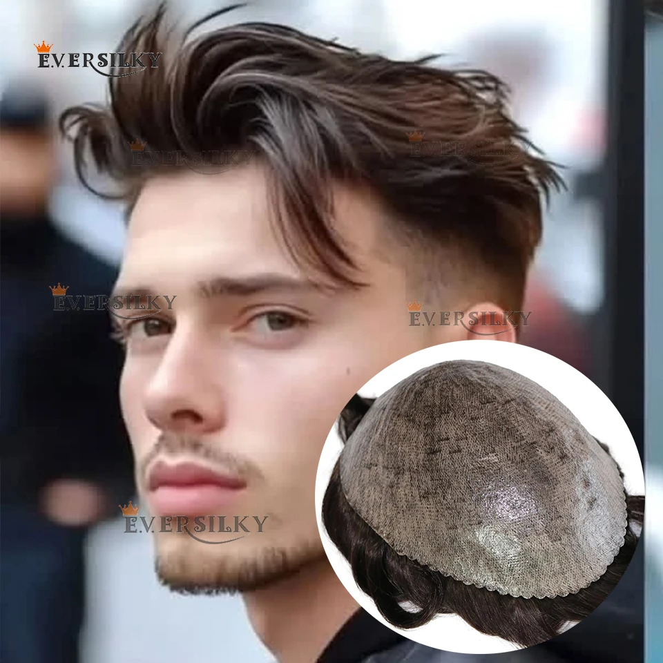 

Суперпрочный мужской парик с основой из ПУ, 100% натуральные волосы, серо-черный 1b80 1b65 # 3 # 6 коричневых протезных систем для волос с естественной линией роста волос