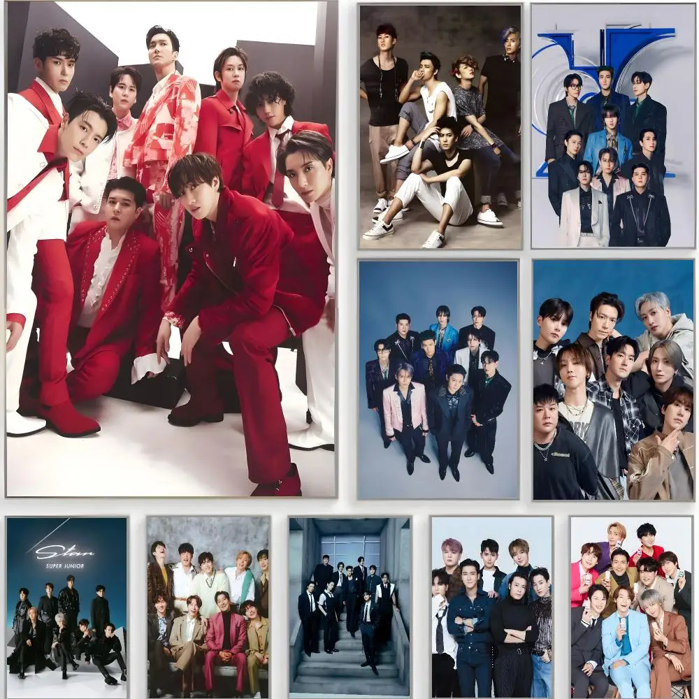 kpop group s-super junior Poster Classic Wall Art  Home Decor  Peel and Stick Unframed