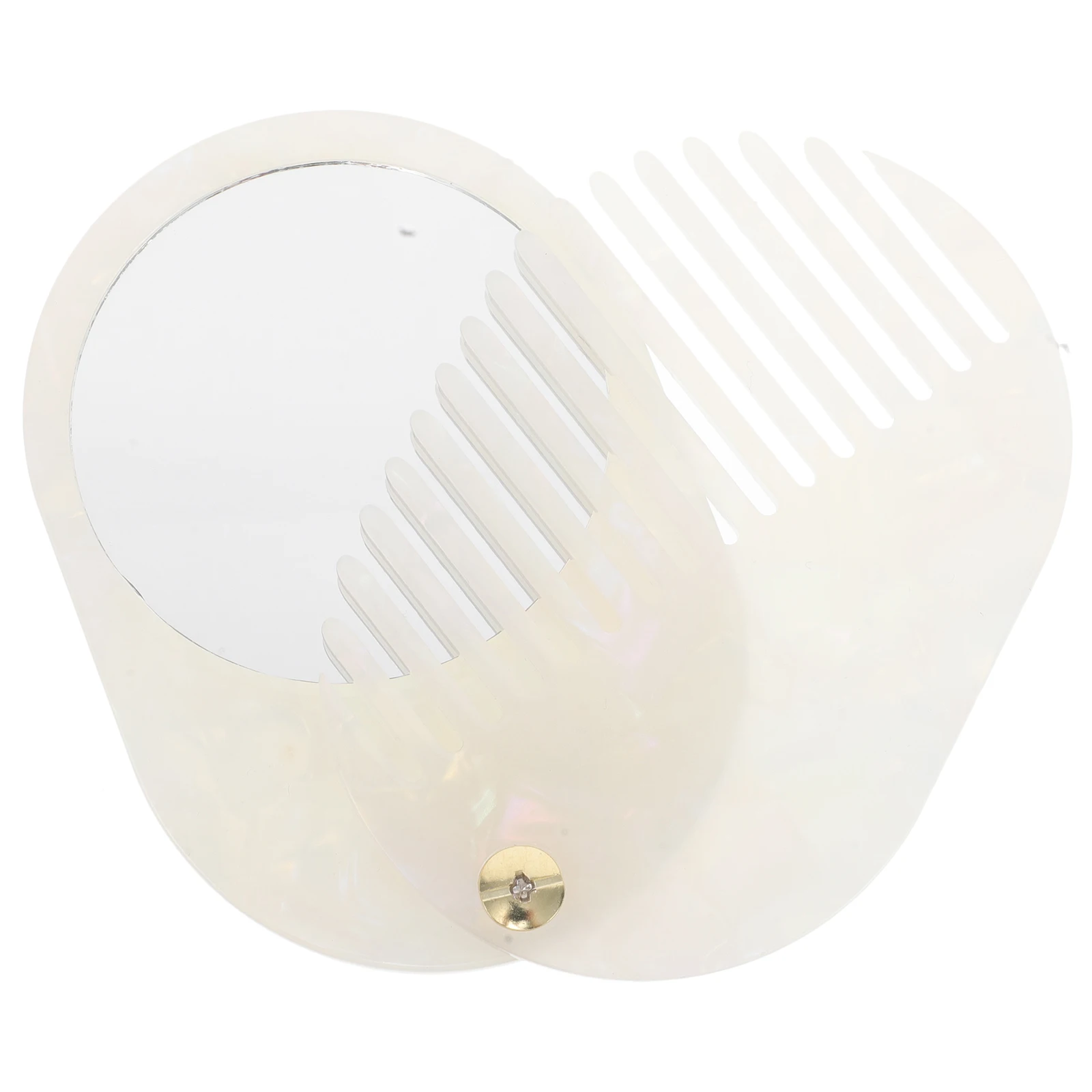 Spiegelkamset Haarborstel met spiegel Reizen Mini Styling Tool Compacte draagbare zak voor dames Meisjes Haarverzorging