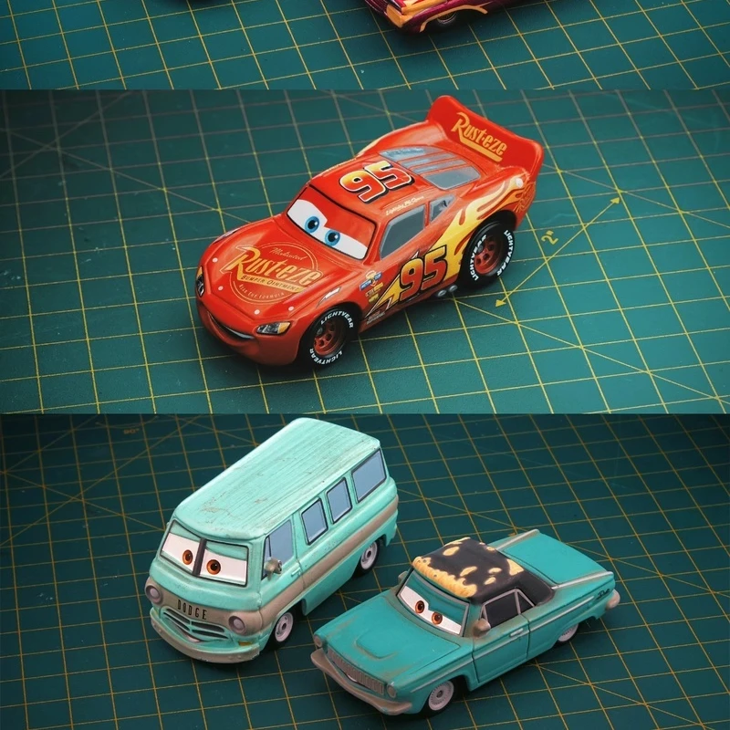 Original Disney Pixar Cars Deluxe Diecast Collection Toy Vehicles Metal  Diecast Car Toy  Big Wheel Foot Kids Truck Model Toys