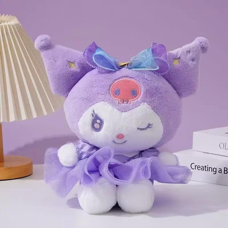 25cm sanrio olá kitty brinquedo de pelúcia bonito anime dos desenhos animados kuromi minha melodia cinnamoroll decoração do quarto boneca de pelúcia presentes do feriado
