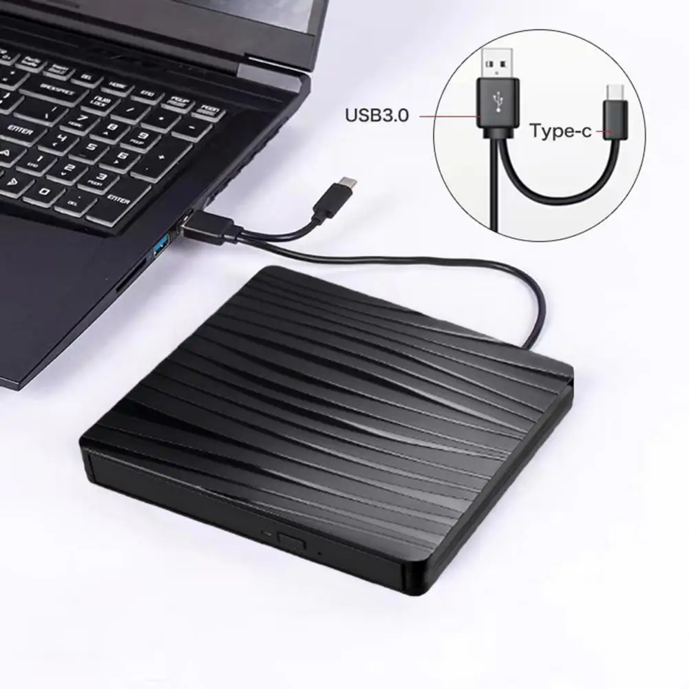 Laptop External DVD Drive High Speed Read Write Type-C USB 3.0 DVD RW VCD Disc Burner Writer Player Desktop PC Accessories