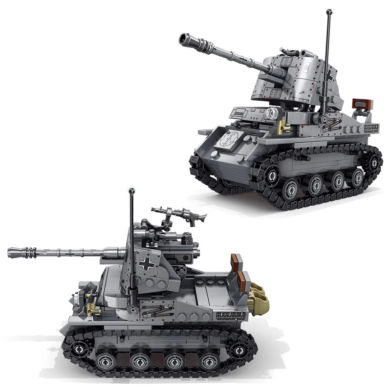 

MOC World War II German Marder III Tank Destroyer Model Building Block Sd.Kfz.139 Children's Assembly Bricks Toy Birthday Gift