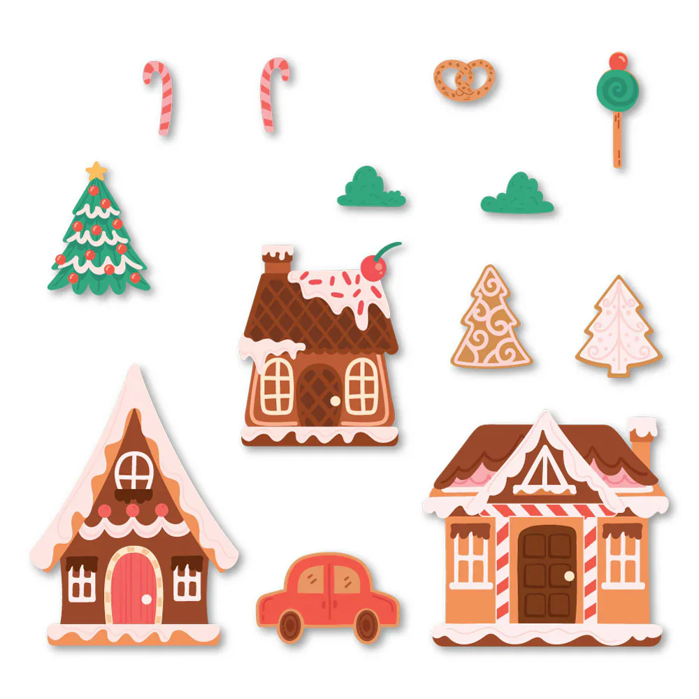 Alice's Gingerbread Lane Christmas Cutting Dies for New 2024 Scrapbooking Paper Making Bee Frame Craft Card no Stamps