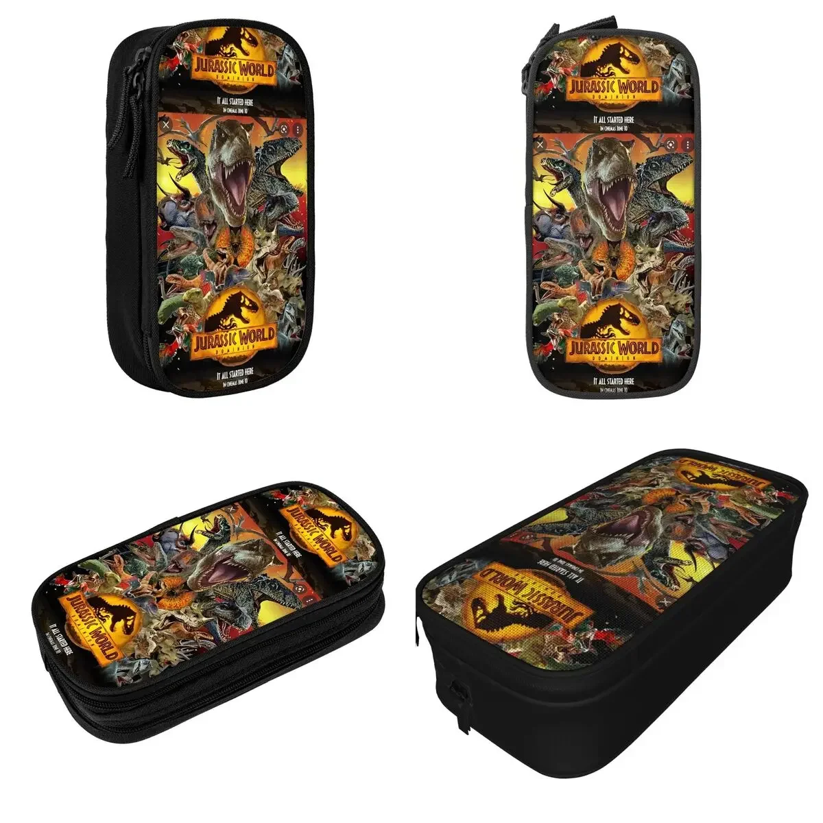 العالم الجوراسي فيلم مقلمة ديناصور العالم مقلمة حامل قلم للطلاب سعة كبيرة حقيبة مكتب سستة القرطاسية #2