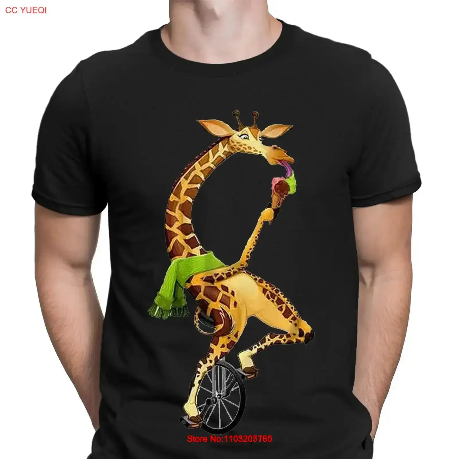 

Велосипедист Жираф Мороженое Велосипед Фитнес Здоровье Тренажерный зал Ретро Мужская футболка NED винтажный стильный топ для повседневной носки
