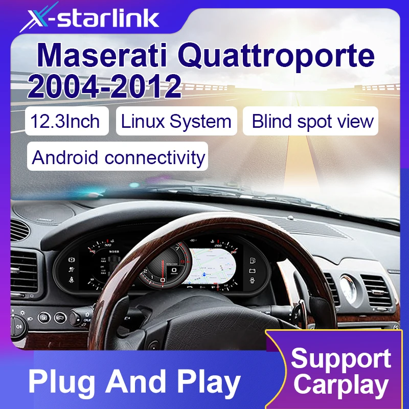 

Для Maserati Quattroporte 2004-2012 12,3-дюймовый цифровой спидометр ЖК-дисплей приборной панели с телефонным звеном Обновление приборной панели автомобиля