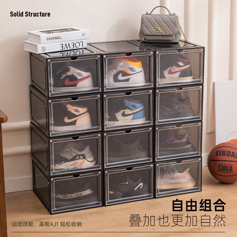 Acrylic transparent shoe box storage box, plastic basketball shoe cabinet, sneaker storage box, display cabinet shoe box