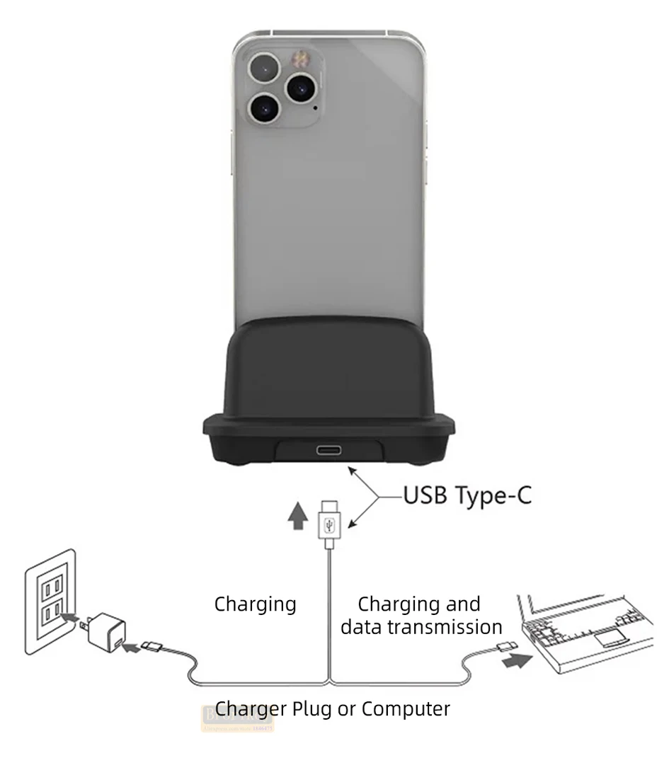 

Беспроводная зарядная станция 120W с быстрой зарядкой USB-C для iPhone 15/16, планшетов и наушников, с интерфейсом Type-C