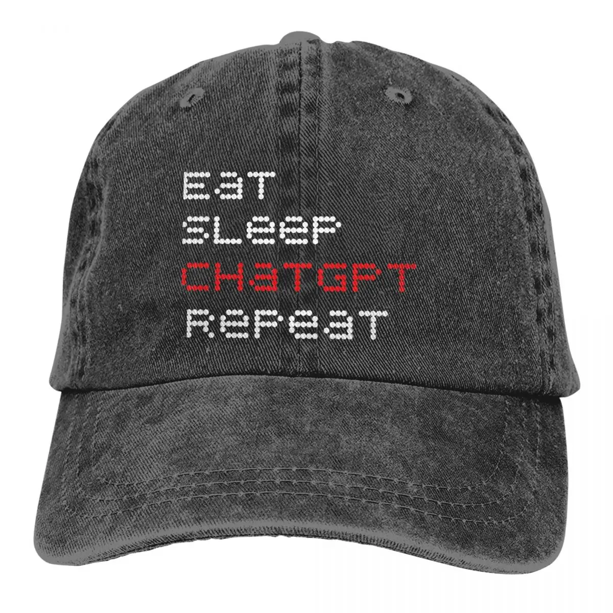 

Eat Sleep ChatGPT Repeat Baseball Cap Men Cowboy Hats Women Visor Protection Snapback ChatGPT Caps