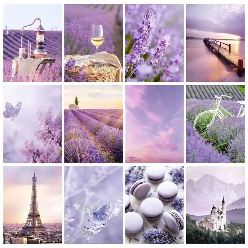 

GATYZTORY Paint By Number Purple scenery Pictures By Number Drawing On Canvas HandPainted Art Gift Kit DIY Home Decor