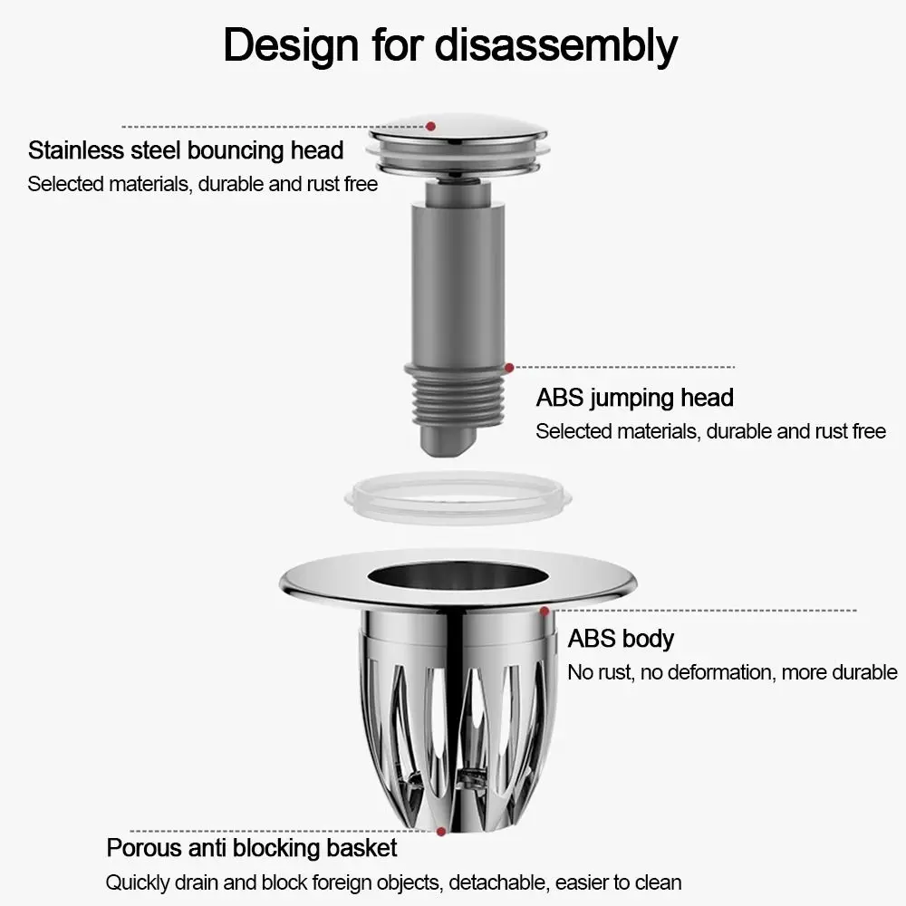 Copper Core Floor Drain Filter Mesh Hair Trap Sealing Cover Pop Up Drain Filter Multifunctional Anti-clog Sink Strainer Plugs